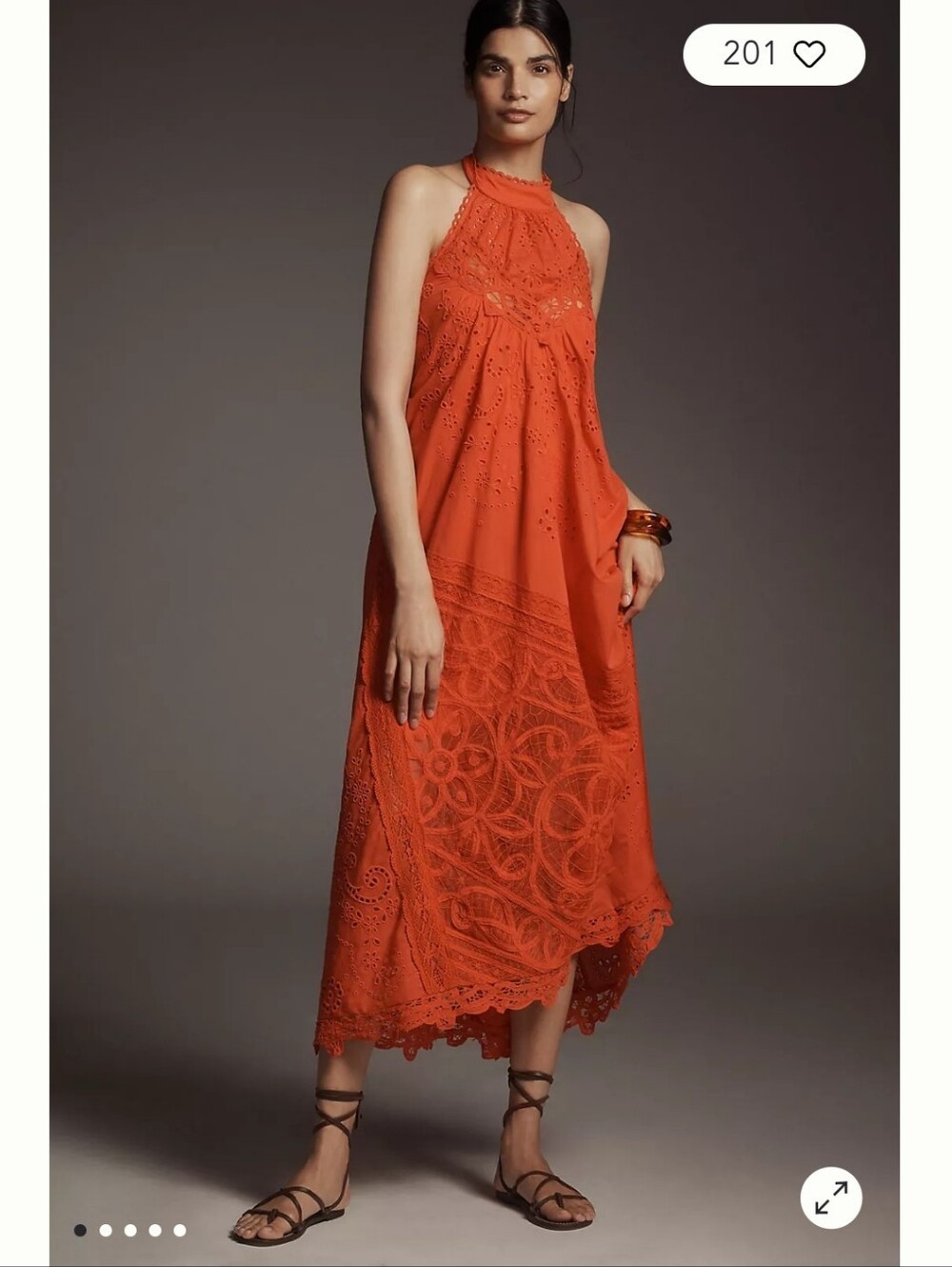 Anthropologie Halter Cutwork Lace Dress.